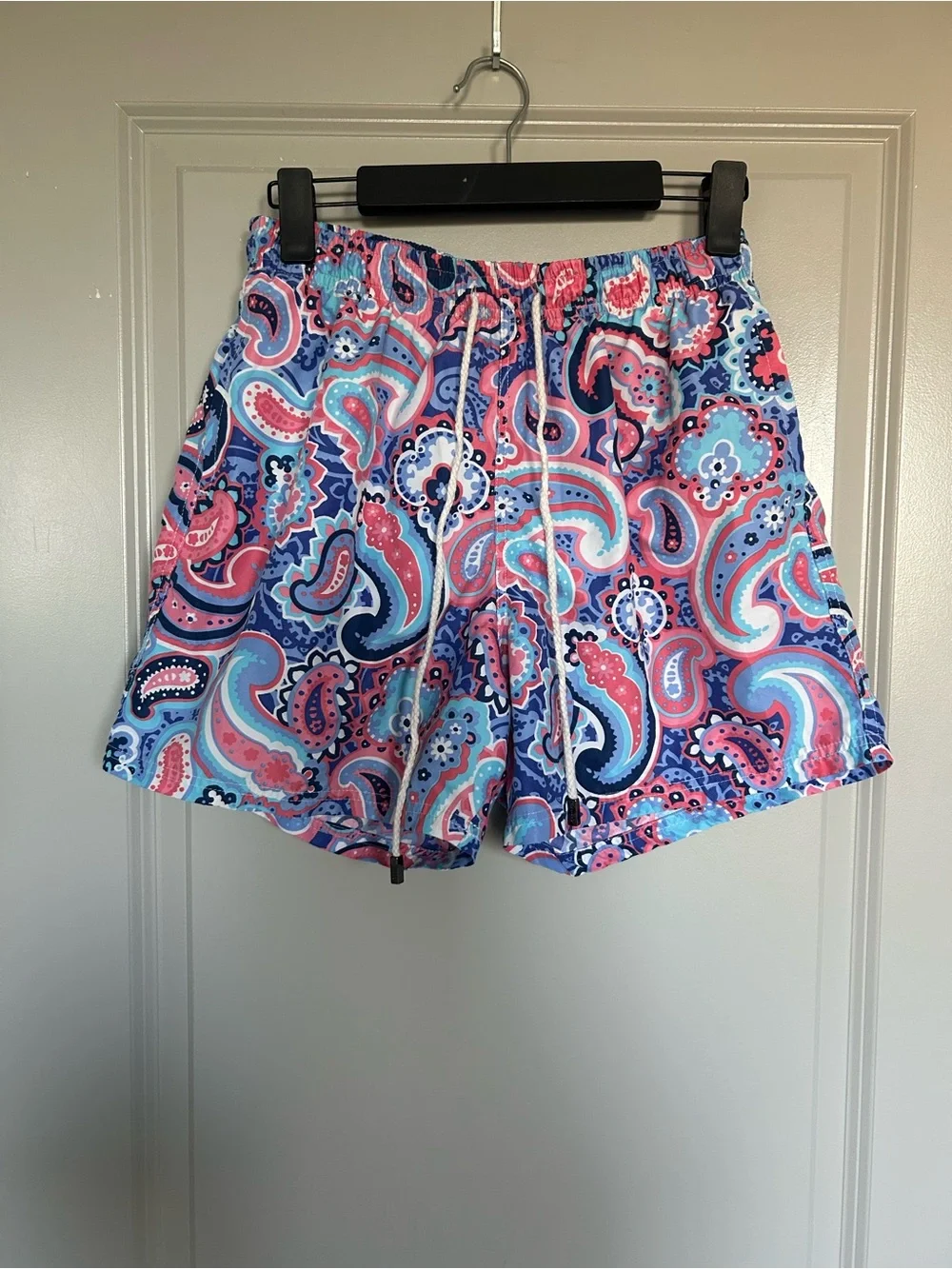 Set of 2 Men's Coral Pink Starfish and Paisley SwimTrunks by 98 Coast Ave